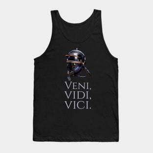 Veni Vidi Vici - Julius Caesar Quote - Roman Legion Helmet Tank Top